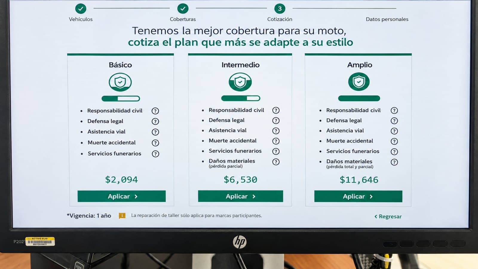 Cotización de coberturas de seguro